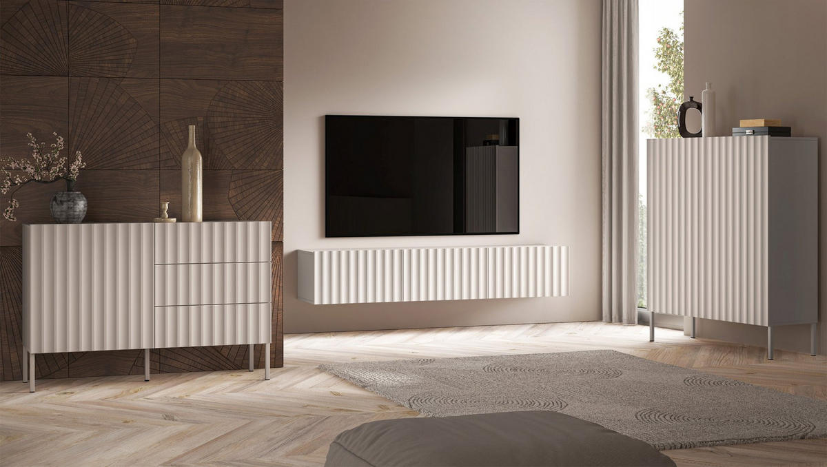 TV-HÄNGEBOARD Derriva Hellbeige 170 cm - Ecru/Beige, Holzwerkstoff (169.8/31.7/37cm) - Selsey