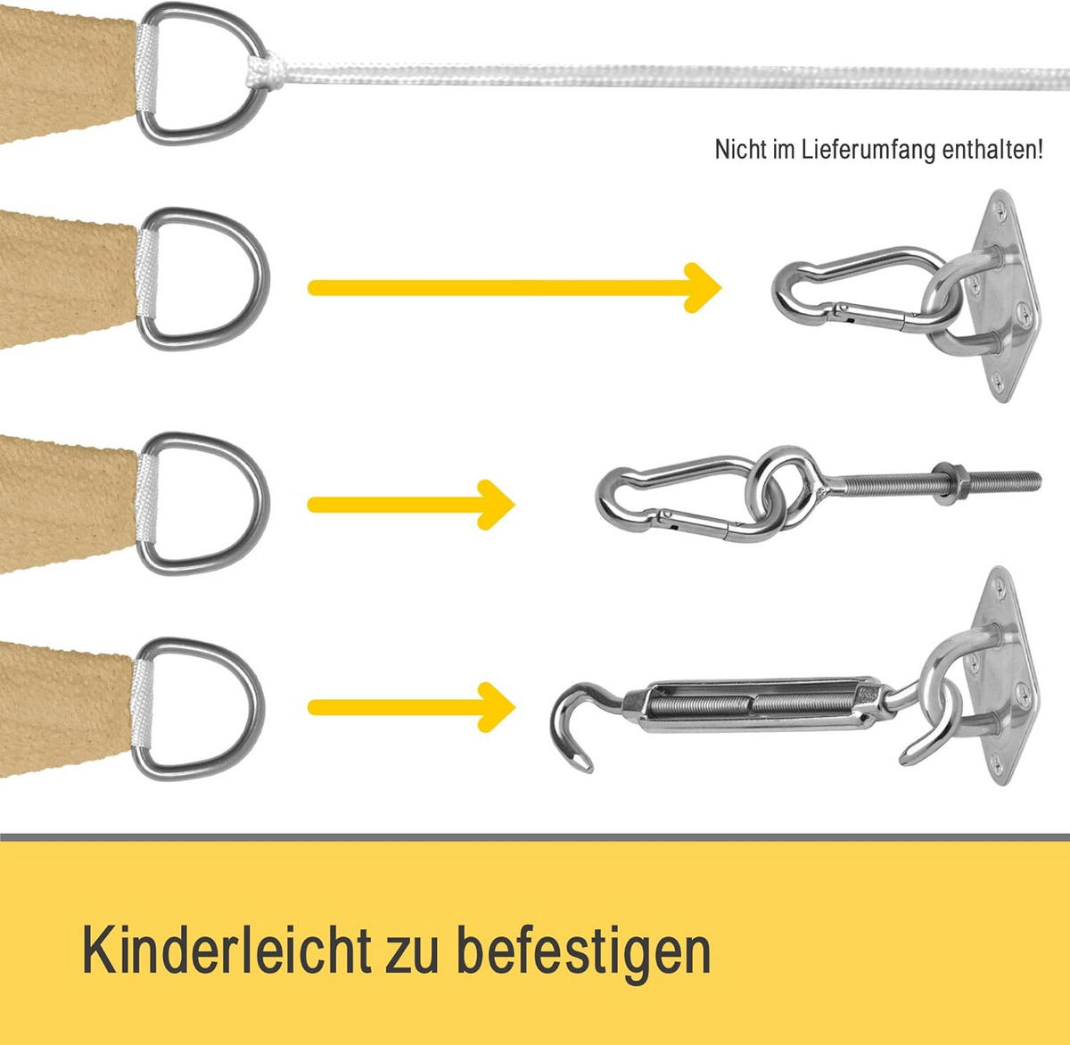 SONNENSEGEL SolVision HS9 300x300x300cm dreieckig Sand HDPE - Sandfarben, Kunststoff (300/300cm) - Sol Royal