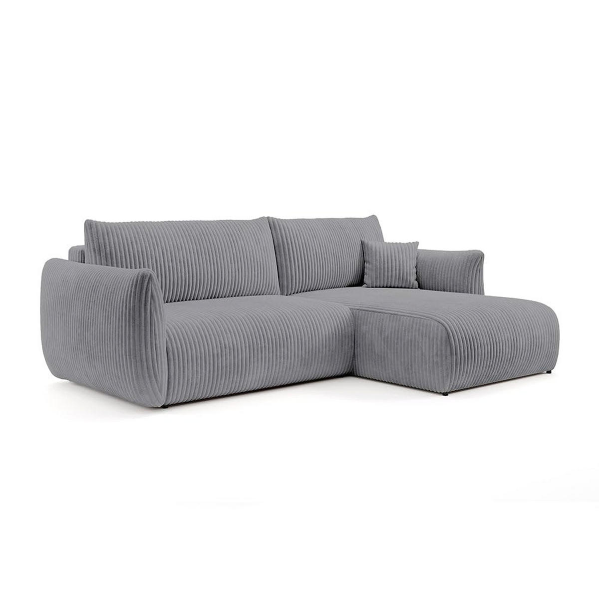 ECKSOFA ALLORO Grau - Grau, Textil (257/88/177cm) - Pillovely