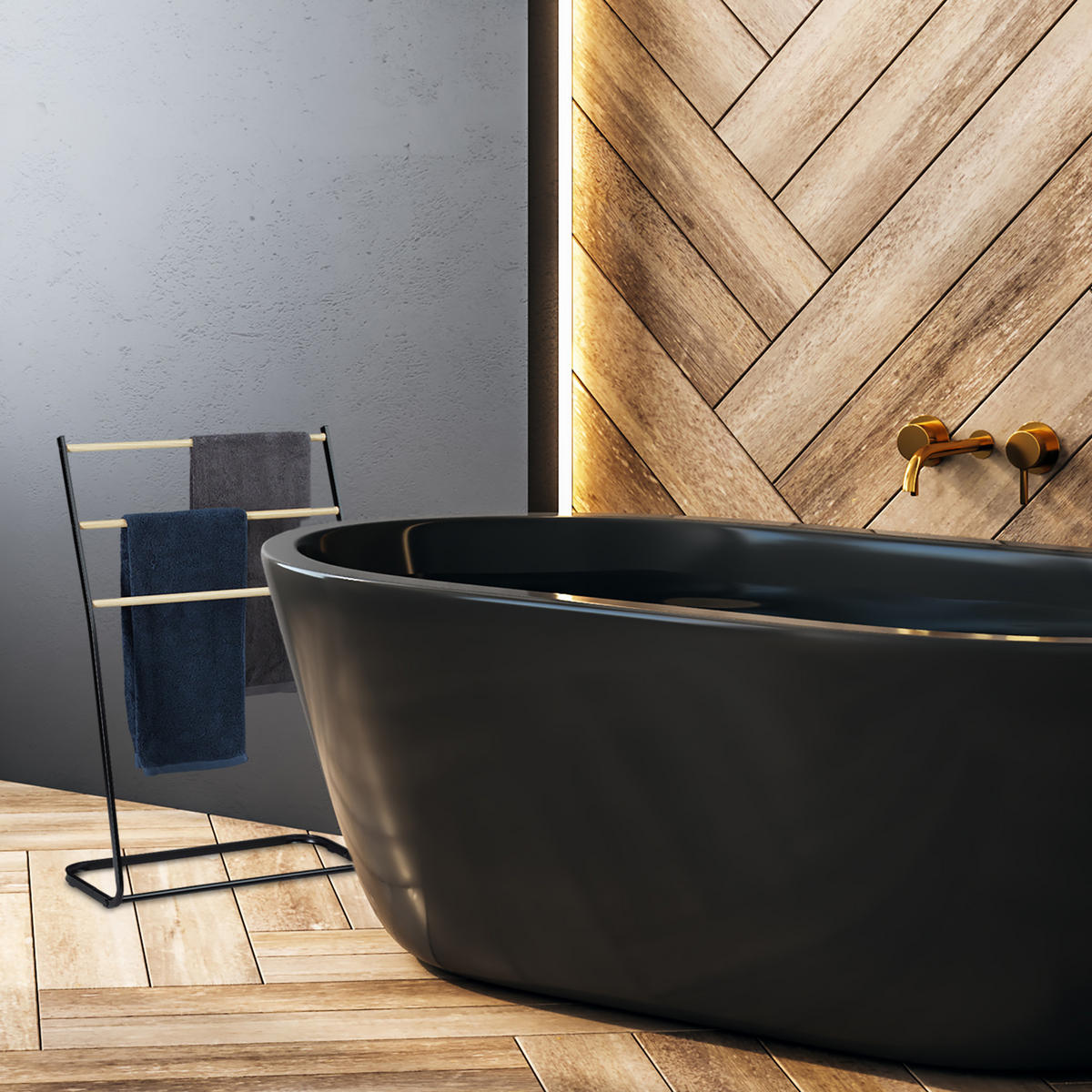 DRŽIAK na uteráky - viacfarebná, kov (58/86/30cm) - Relaxdays