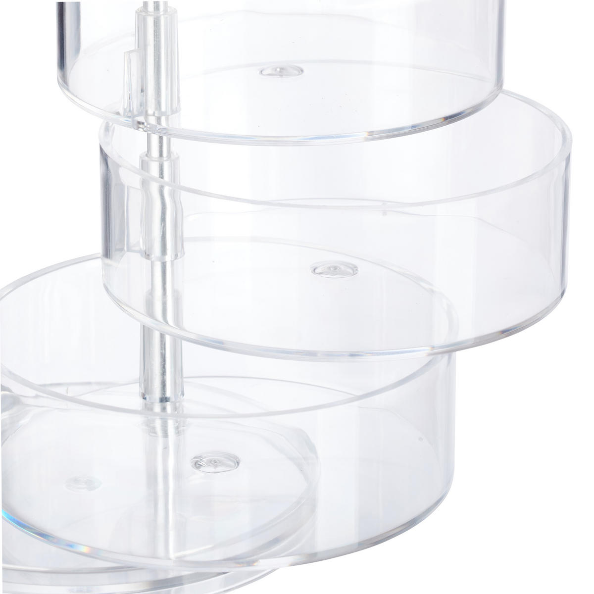 MAKEUP Organizer - Transparent, Holz/Kunststoff (11.5/13.5/11.5cm) - Relaxdays