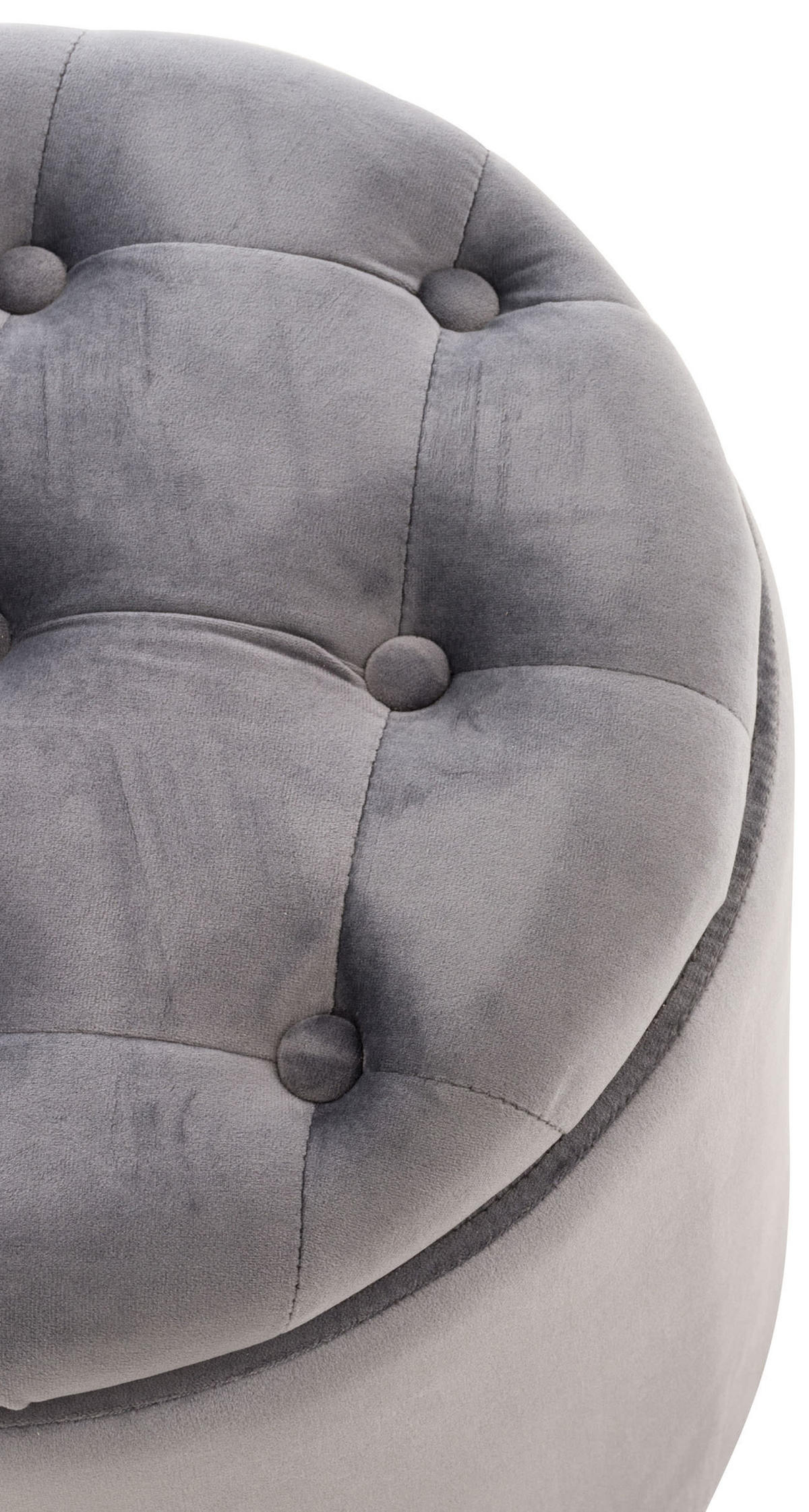SITZWÜRFEL Samt Grau - Schwarz/Grau, Kunststoff/Textil (44/42/44cm) - CLP