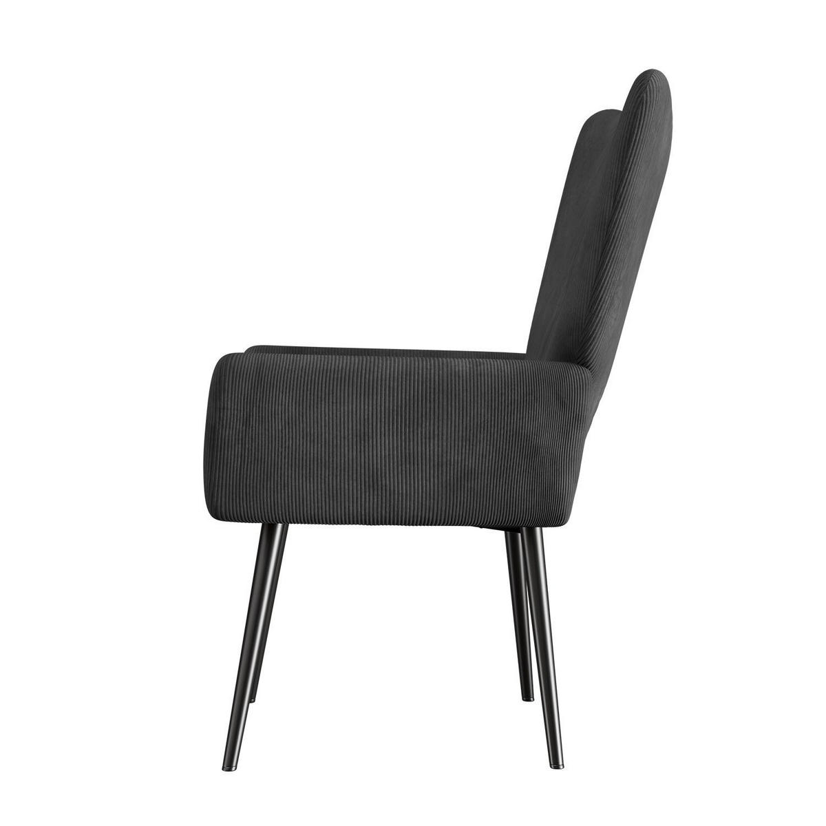 OHRENSESSEL Odense Cord Grau - Grau, Textil (68/95/73cm) - Juskys