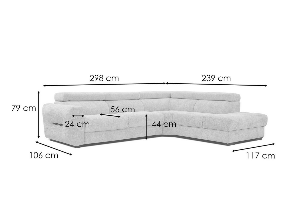 ECKSOFA CALVERA 5-Sitzer, ecru - Ecru, Holzwerkstoff/Textil (298/239cm) - Courtois Laville