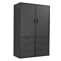 KLEIDERSCHRANK Der Grenzenlose - Anthrazit, Holzwerkstoff (120/187/58cm) - Mokebo