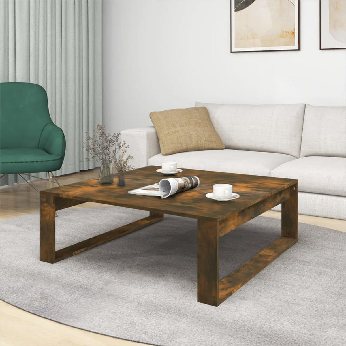 COUCHTISCH Räuchereiche 100x100x35 cm Holzwerkstoff - Braun, Holzwerkstoff (100/100/35cm) - furnicato