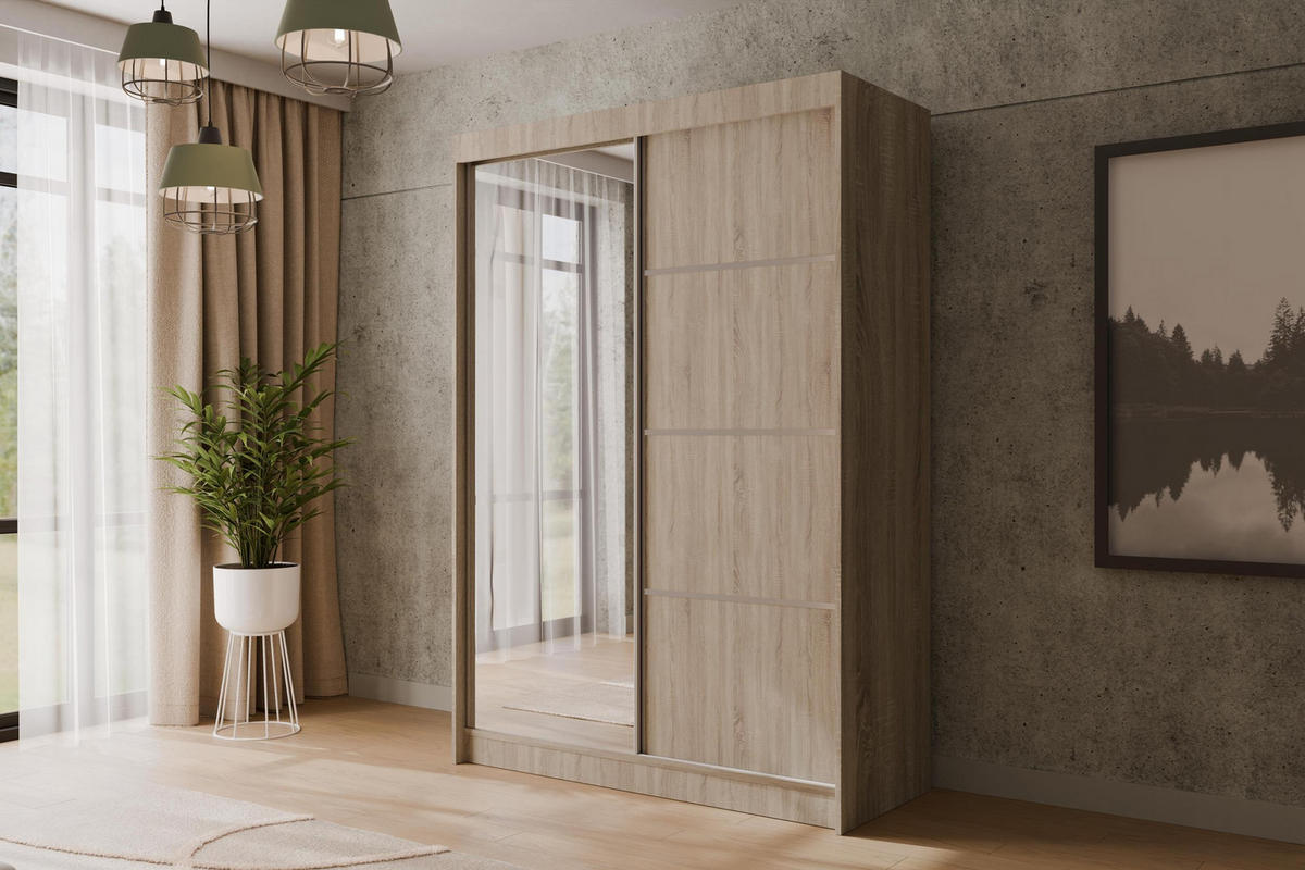 KLEIDERSCHRANK PAOKI - 120 cm - Sonoma Eiche - Sonoma Eiche, Holzwerkstoff (120/215/61cm) - ALTDECOR