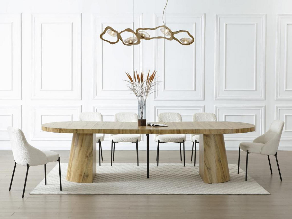 ESSTISCH ausziehbar - 6 bis +12 Personen - MDF - Holzfarben hell - CLOEVA - Naturfarben, Holz (300/100/76cm) - Vente-Unique