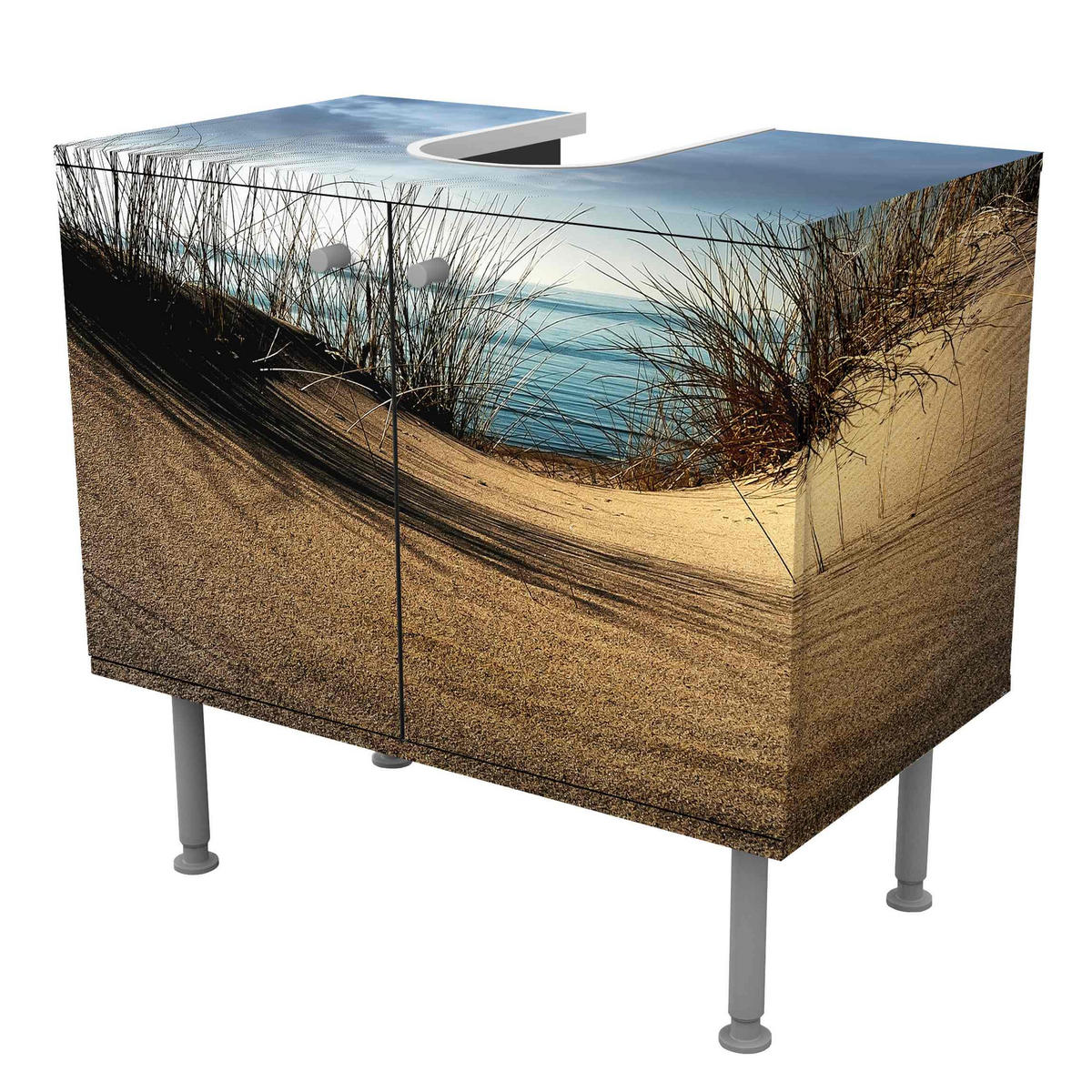 WASCHBECKENUNTERSCHRANK Sanddüne 60/55/35 cm - Beige, Holzwerkstoff (60/55/35cm) - Bilderwelten