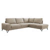 ECKSOFA Flavio Bis, Seite: Rechts - L4+L2F+R3F - Beige/Schwarz, Holz/Textil (285/214cm) - MIRJAN24