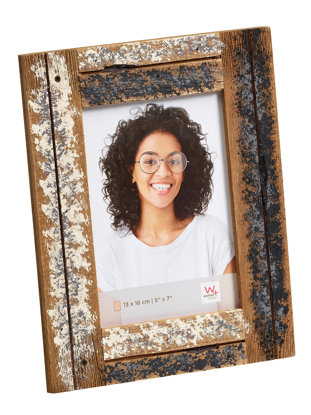 BILDERRAHMEN Dupla Portraitrahmen., 13x18 cm, creme/blau - Creme, Holzwerkstoff (20/25cm) - walther design