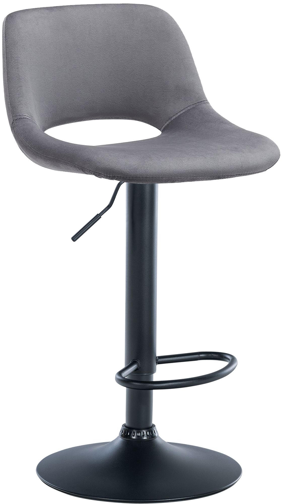 BARHOCKER Samt dunkelgrau - Dunkelgrau, Textil (42/86/46cm) - CLP