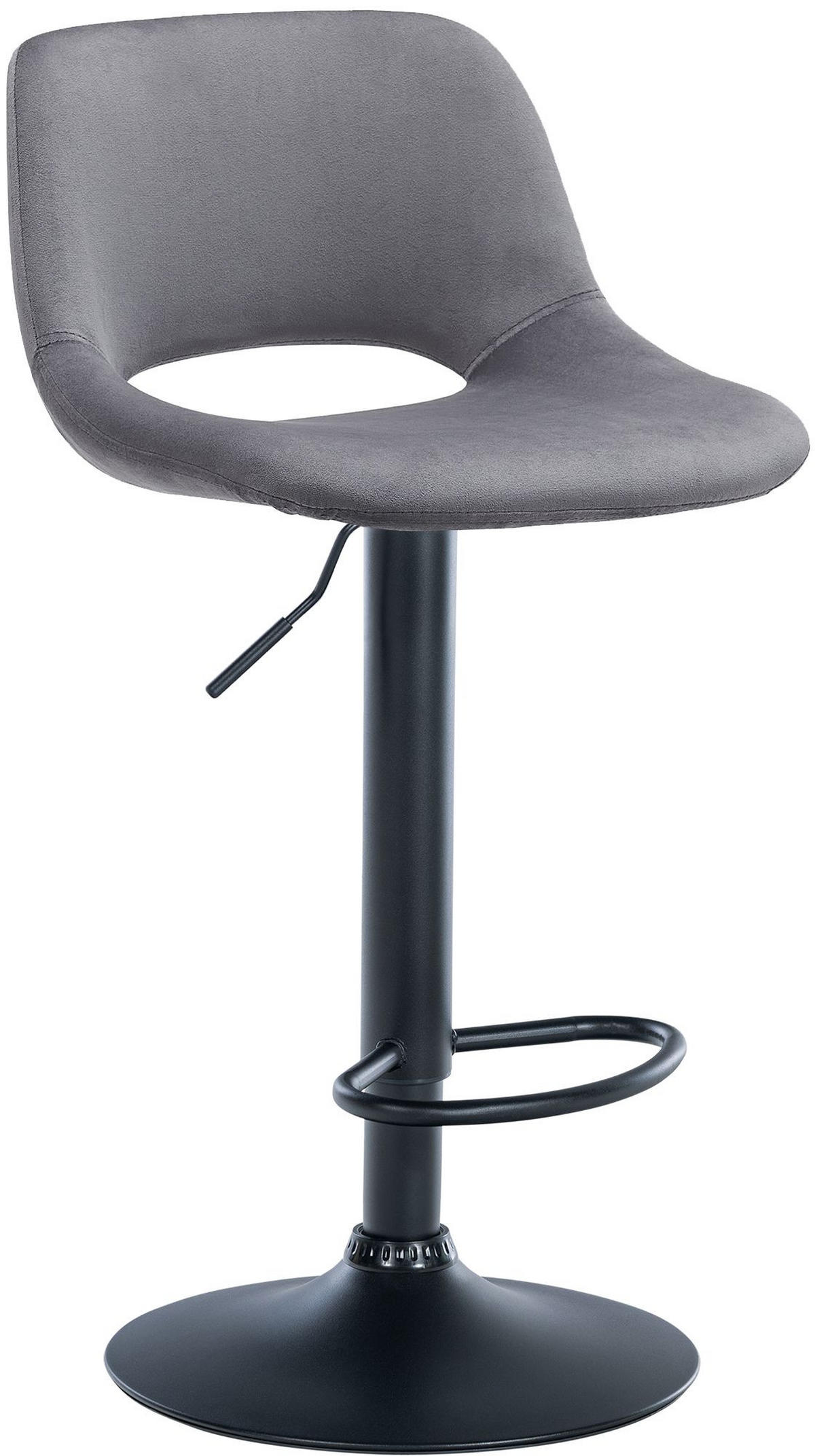BARHOCKER Samt dunkelgrau - Dunkelgrau, Textil (42/86/46cm) - CLP