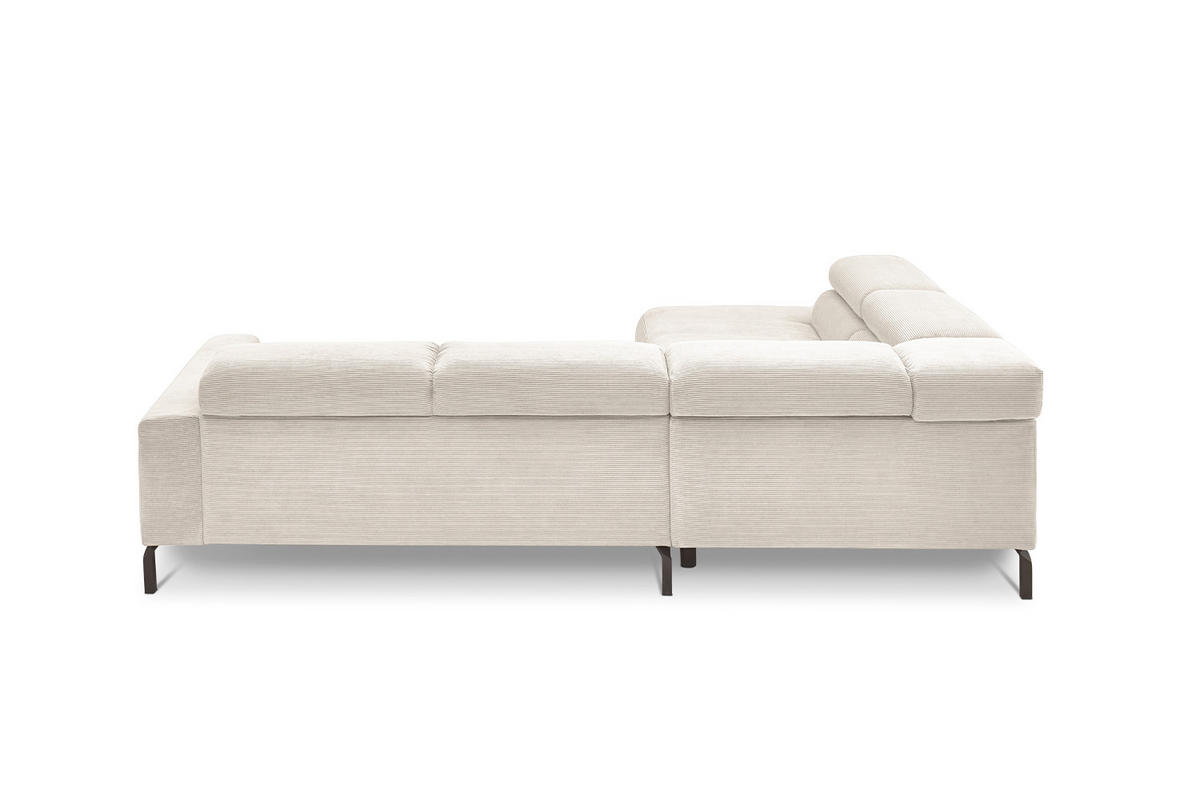 ECKSOFA DELIA Weiß Cord - Schwarz/Weiß, Textil/Metall (276/219cm) - KAWOLA