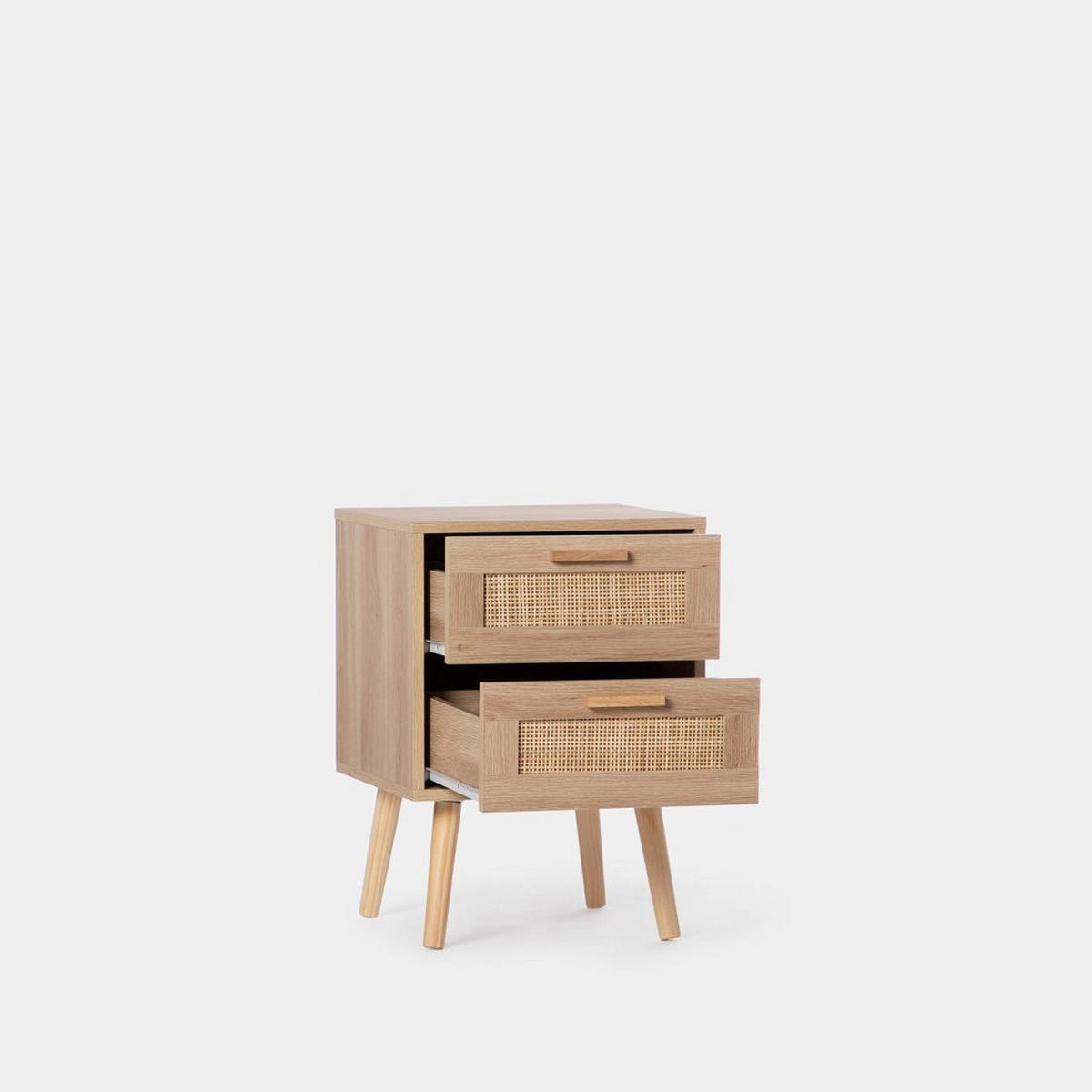 NACHTTISCH 2 SCHUBLADEN Tahiti Natürlich 40 cm x 56 cm 2er-Set - Naturfarben, Holzwerkstoff (40/56/40cm) - Klast Home