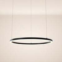 LED-HÄNGELEUCHTE Ring Direkt/Indirekt 5m Schwarz Ø 80cm - Schwarz, Metall (80/80/3.3cm) - s.luce
