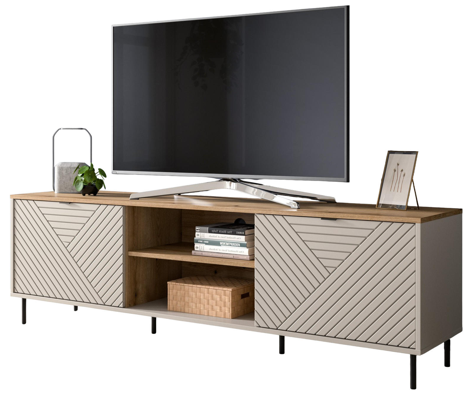 Inn.Furn Tv-Lowboard Eiche, Kaschmir 184x55x40 cm