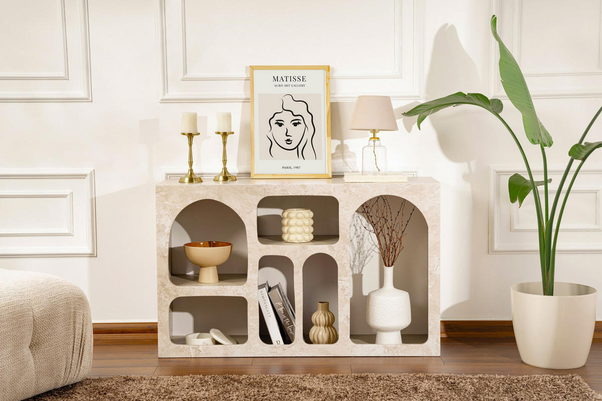 BUFFETSCHRANK liva beige - Beige, Holz (37/74/120cm) - Habitat Garten