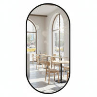 WANDSPIEGEL - Schwarz, Glas/Metall (50/100/2.8cm) - Mat-Haus