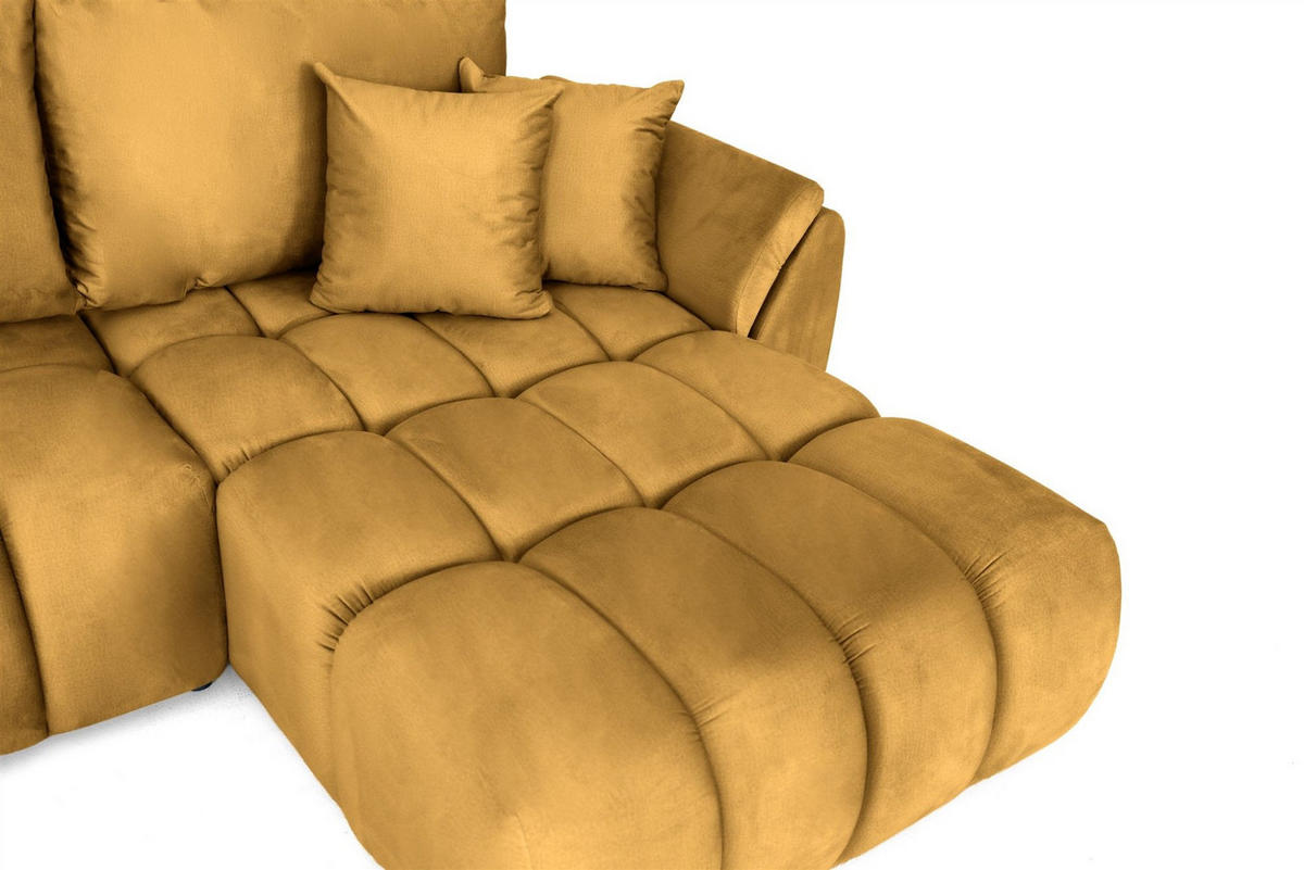 ECKSOFA Collin Mit Schlaffunktion - Gelb, Holzwerkstoff/Textil (185/280cm) - Fun Möbel