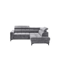 ECKSOFA mit elektronische Sitztiefenverstellung, USB-Anschluss und stilvollem Breitcord-Bezug - Hellgrau/Zwetschgefarben, Textil (200/243cm) - ed exciting design