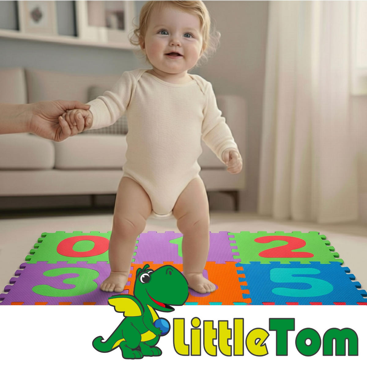 SPIELMATTE ab Null - 90 cm Baby Puzzlematte Zahlen - Multicolor, Kunststoff (30/30cm) - Littletom