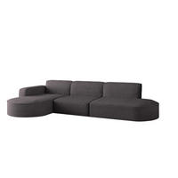ECKSOFA Designer, Sofa L form MODENA 302 cm stoff Poso Dunkelgrau Links - Dunkelgrau, Holz (302/296cm) - Kaiser Möbel