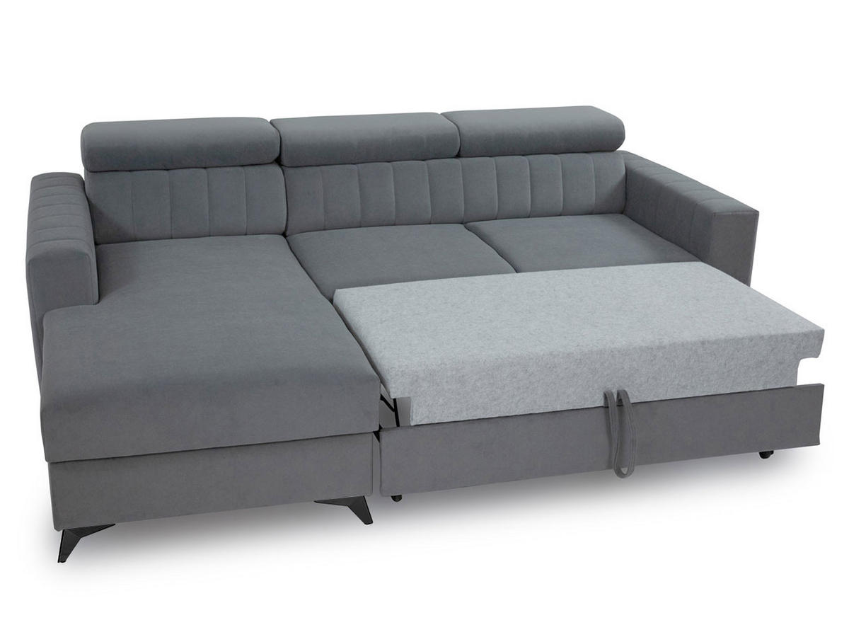 ECKSOFA Milano, Seite: Links LC+2R - Schwarz/Dunkelblau, Holz/Textil (236/172cm) - MIRJAN24
