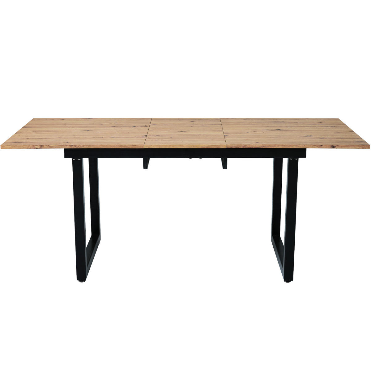 ESSTISCH Erweiterbar Eicheoptik schwarz - Eichefarben, Holz/Metall (180/80/75cm) - Urban Meuble
