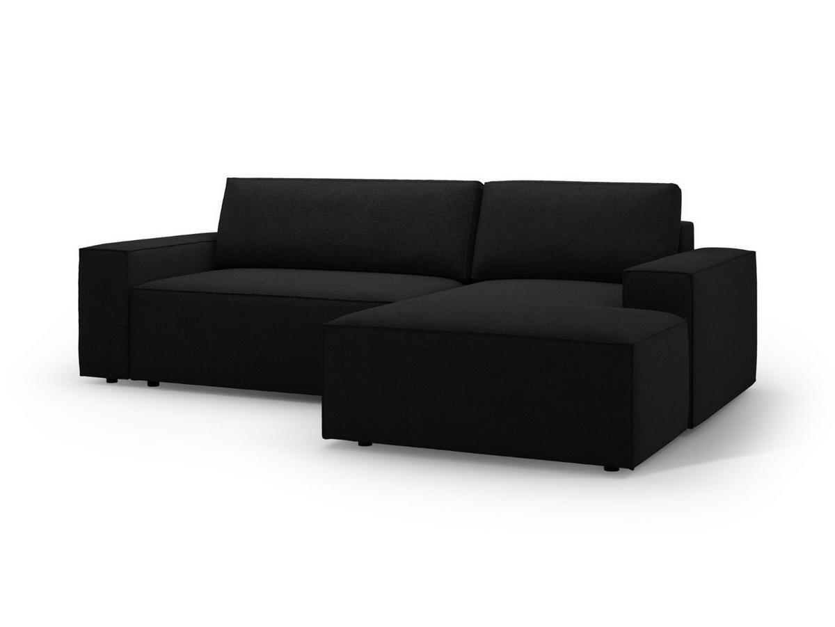 ECKSOFA ausklappbar rechts mit Container Jodie aus Boucle schwarz 3 Sitzplätze - Schwarz, Textil (151/246cm) - Micadoni