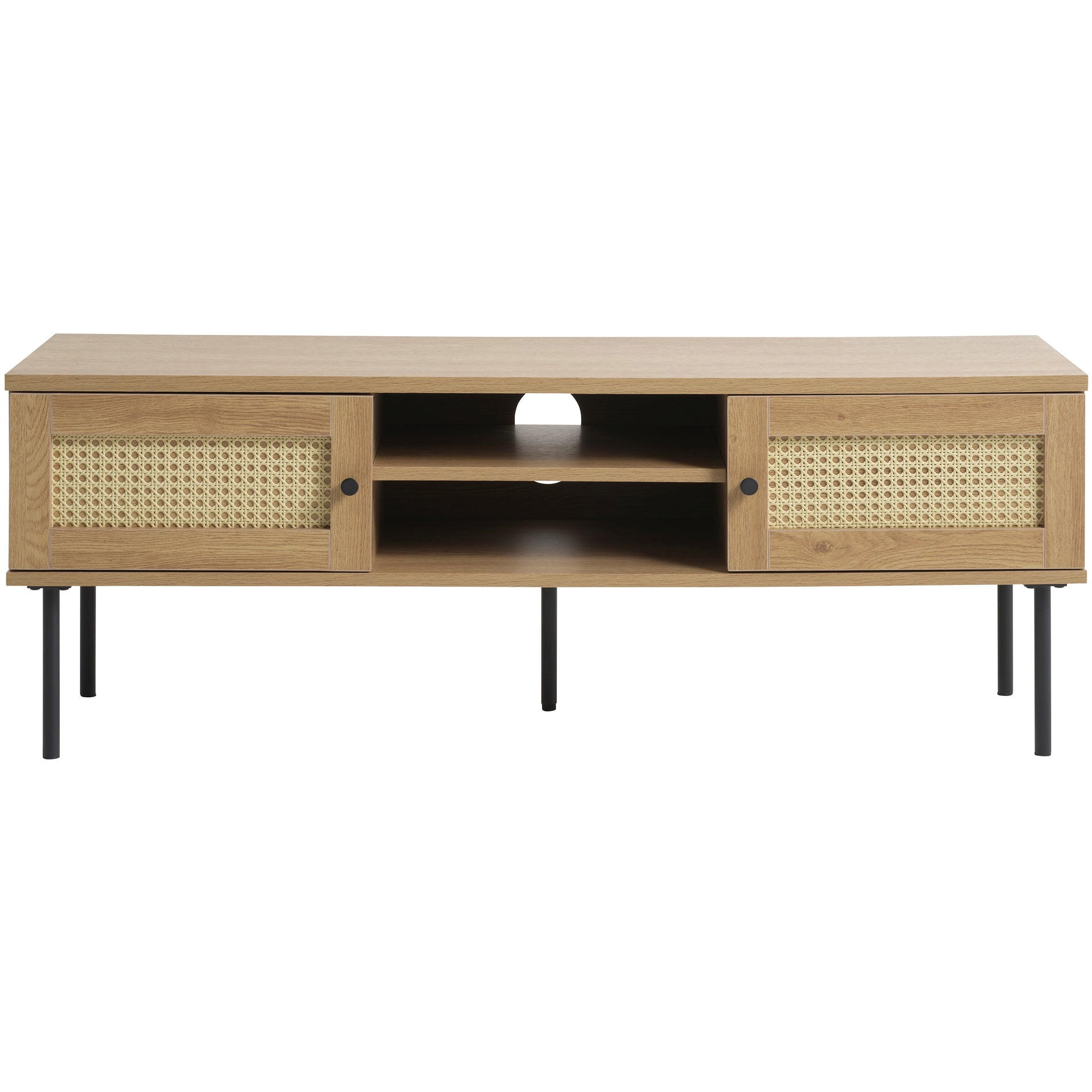 TV stolek Mogest, béžová, 120 cm - černá/béžová, kov/kompozitní dřevo (120/43/40cm) - Selsey