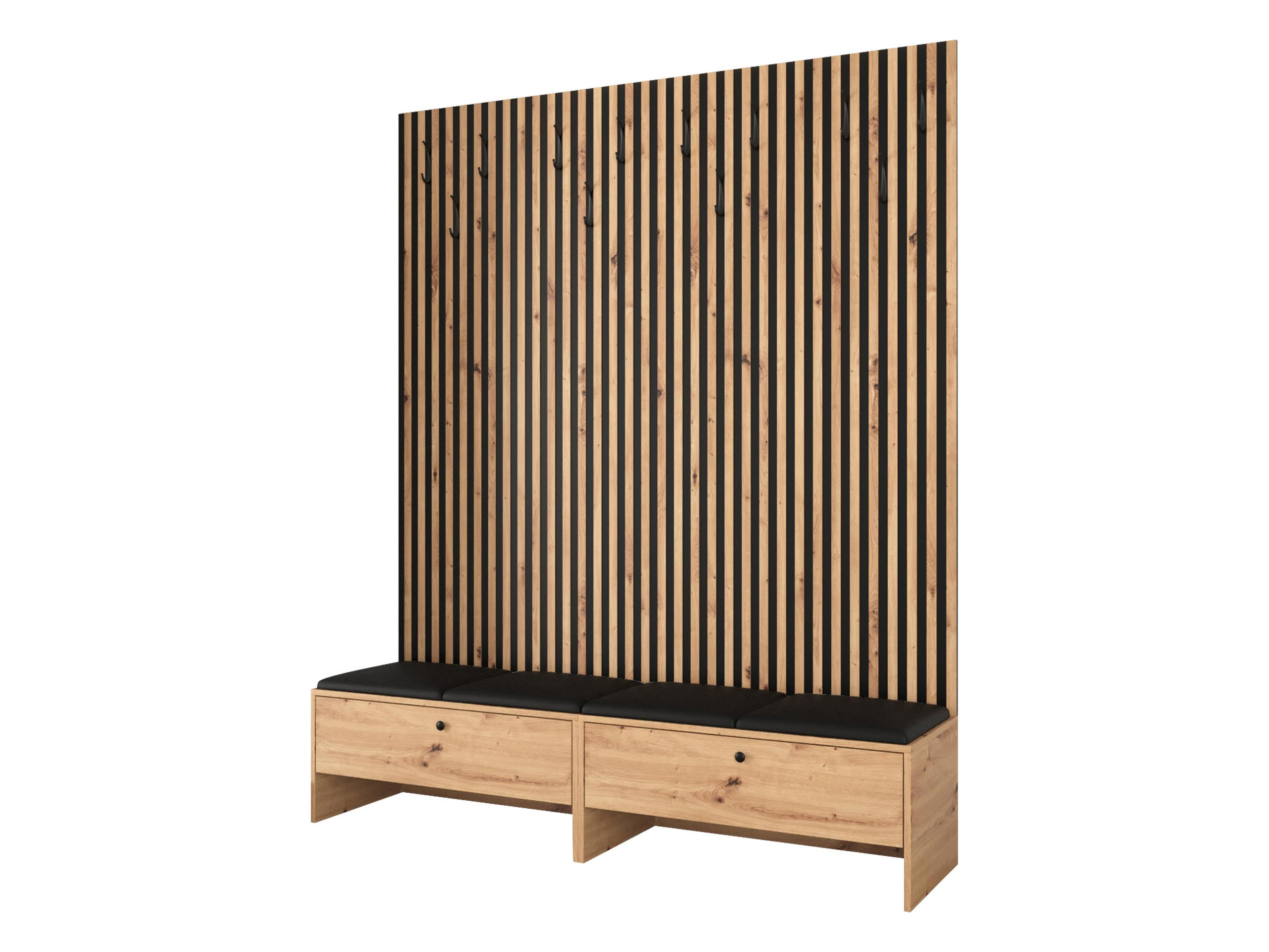 Mirjan24 Garderobe Schwarz Hochglanz 170x206x44 cm