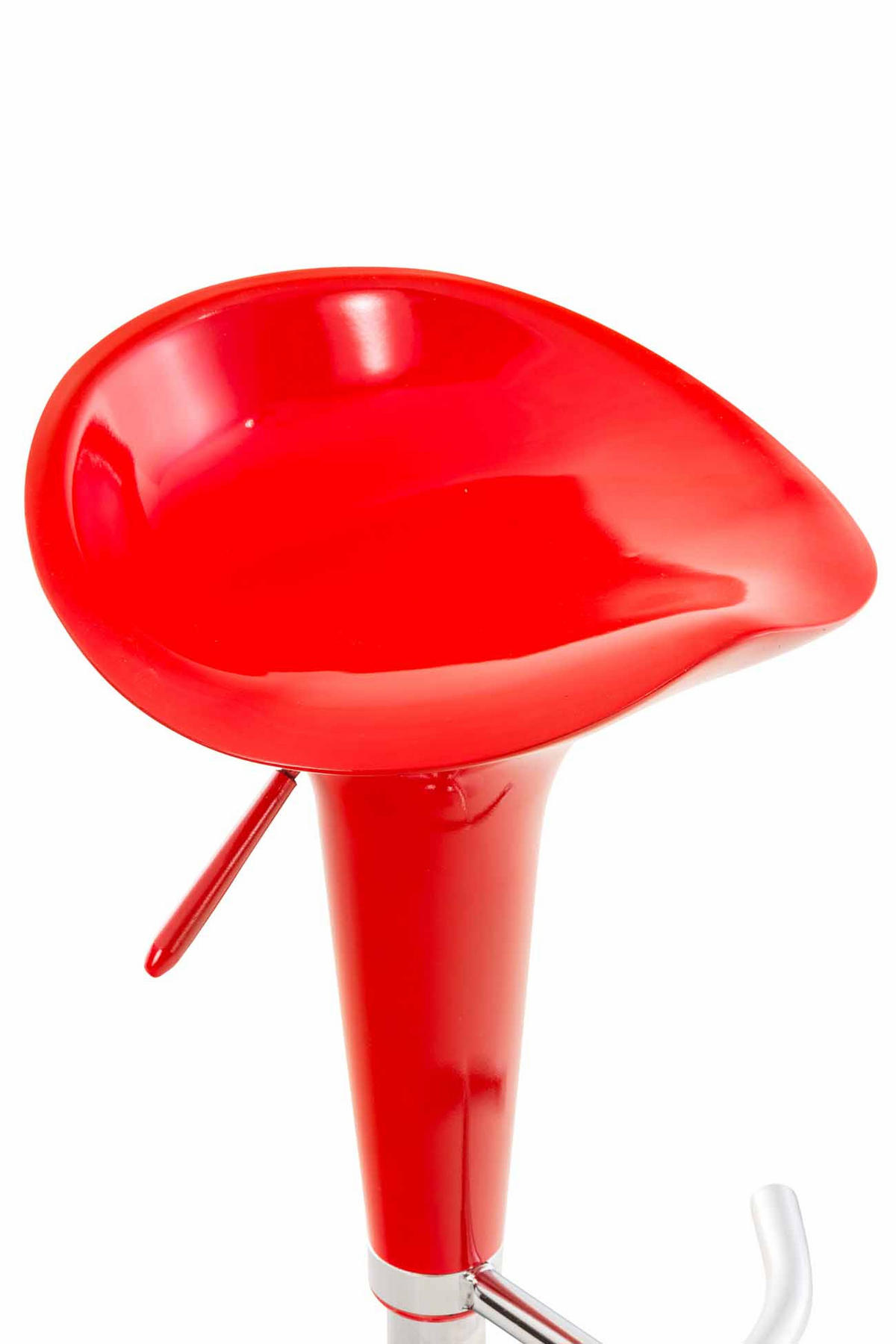 BARHOCKER Kunststoff Rot - Chromfarben/Rot, Kunststoff/Metall (37/87/37cm) - CLP