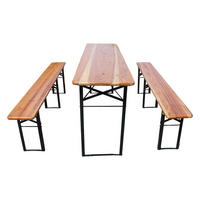 GARTENMÖBEL-SET Holzfarbe 3-teilig klappbar für 8 Personen - Naturfarben, Metall - PANGIVO