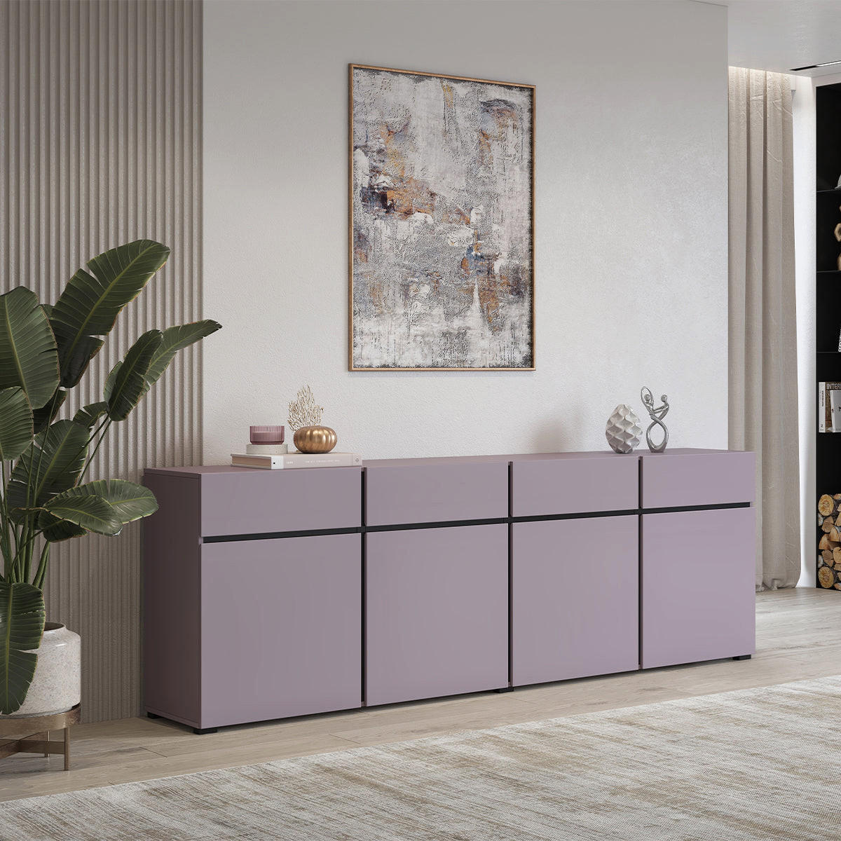 KOMODA Lilia Violet - lila, kompozitné drevo (225/78.5/40cm) - Petits-meubles