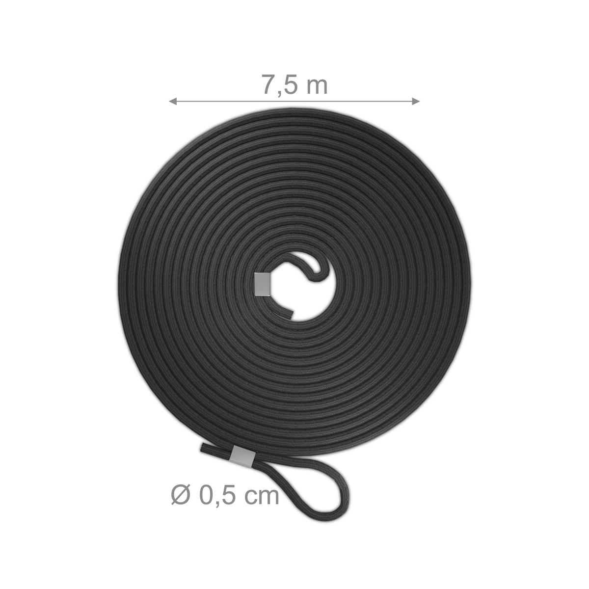 2XGUMMISEIL - Schwarz, Kunststoff (0.5/3/750cm) - Relaxdays