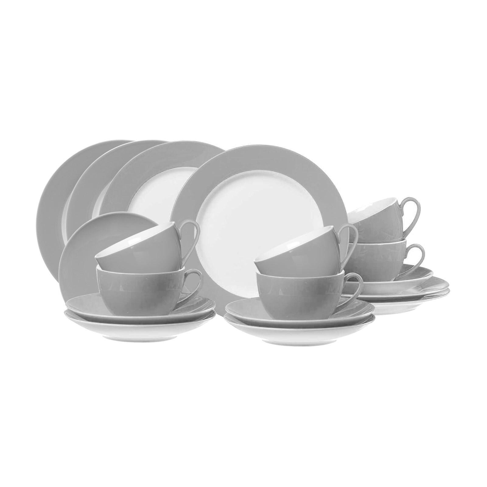 KAFFEESERVICE Doppio grau 18er Set - Grau, Keramik (1/1/1cm) - Ritzenhoff Breker