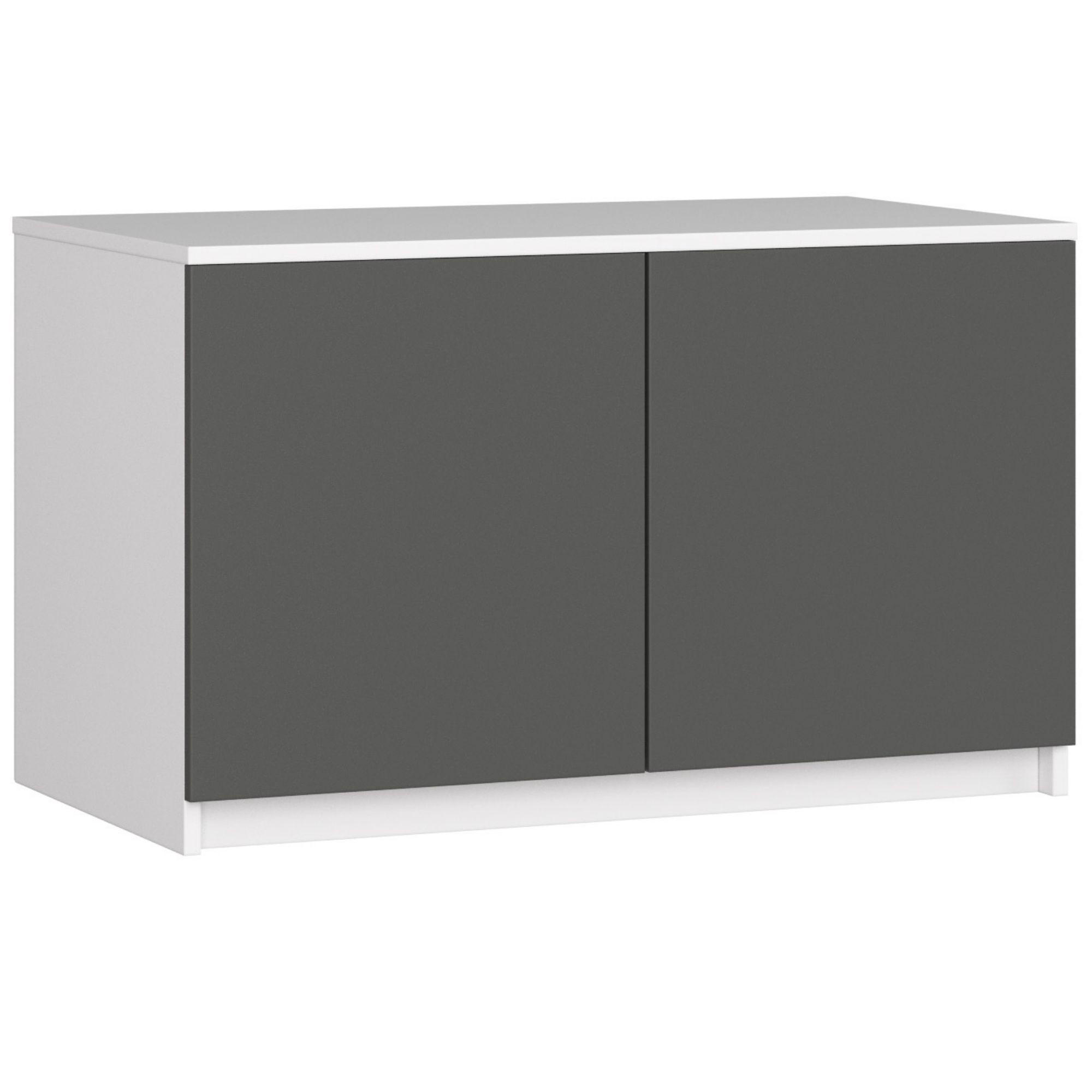 Akord Kleiderschrank Weiß, Grau 90x55x51 cm