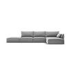 ECKSOFA rechts Kaelle aus Samt grau 5 Sitzplätze - Grau, Textil (171/364cm) - Micadoni