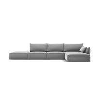 ECKSOFA rechts Kaelle aus Samt grau 5 Sitzplätze - Grau, Textil (171/364cm) - Micadoni