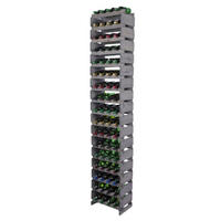 WEINREGAL VINOTECA FLEX PRO HxBxT 233x46x28cm 68 Flaschen auf 17 Ebenen Grau - Grau, Holz (46/233/28cm) - PROREGAL