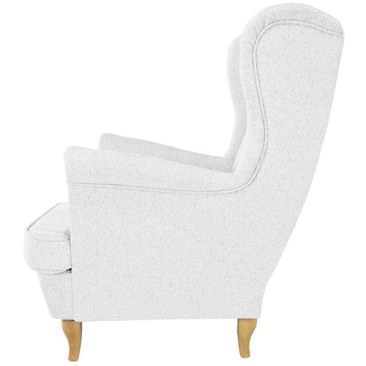 CHESTERFIELD-SESSEL Falco hellbeige mit Buche Holzbeinen - Beige, Holz/Textil (82/102/92cm) - Beautysofa