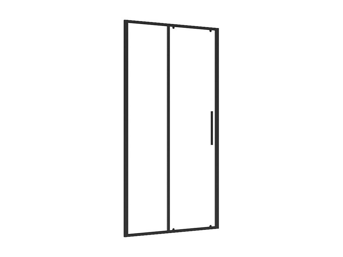 DUSCHTÜR Schiebetür – Schwarz matt – Industrial Style –- 100 x 195 cm - TORONI - Schwarz, Metall (100/195cm) - Vente-Unique