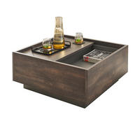 COUCHTISCH Thermo Eiche, grau, Beistelltisch mit Stauraum 75 x 75 cm - Eichefarben/Grau, Holzwerkstoff (75/75/33cm) - Furn.Design