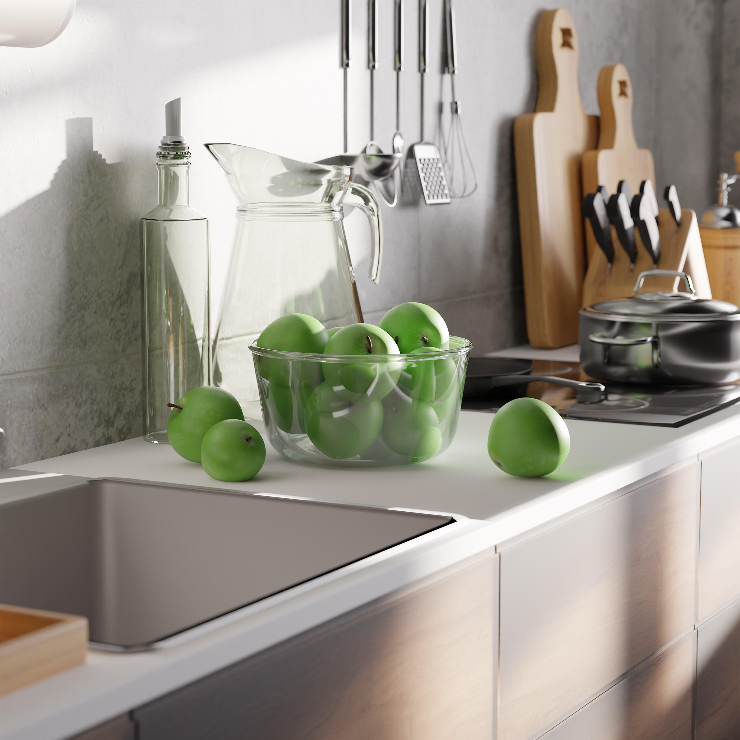 2XSALATSCHÜSSEL - Transparent, Glas (19cm) - Relaxdays
