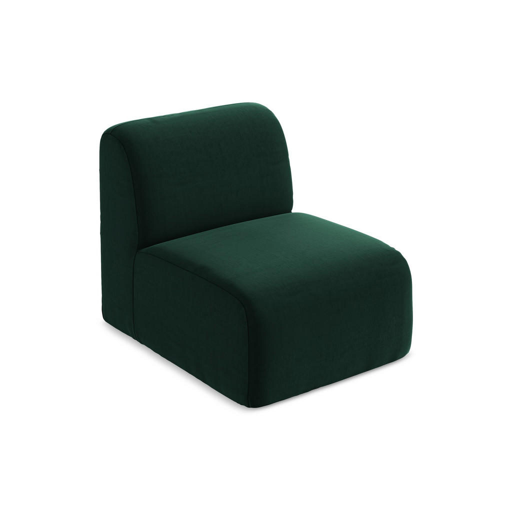 Thumbnail - Makamii Sofaelement, Dunkelgrün, Textil, Holzwerkstoff, 1-Sitzer, 70x75x94 cm, Hergestellt in Europa, Oeko-Tex®, Wohnzim...