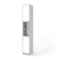 BADSCHRANK Kiko Beton 30 x 190 cm - Weiß/Grau, Holzwerkstoff (30/190/30cm) - Vicco