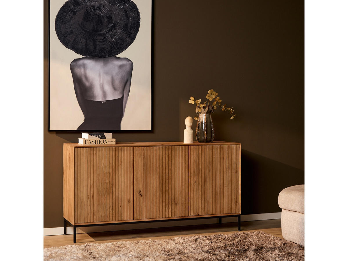 SIDEBOARD Dimora Mangoholz 165 cm / 45 cm Natur - Naturfarben, Holz (165/85/45cm) - Villa Möbel