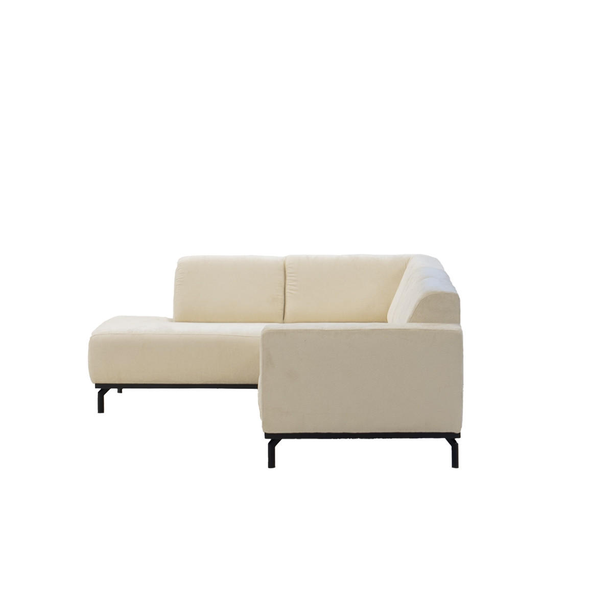 3-SITZER-ECKSOFA mit Ecke auf der linken Seite aus Stoff, beige - Beige, Textil (256/188cm) - Giga Meubel