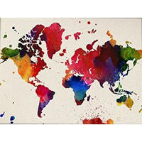 POSTER Weltkarte Aquarell 30X40cm Rahmenlos - Klar, Papier (30/5/40cm) - Nacnic